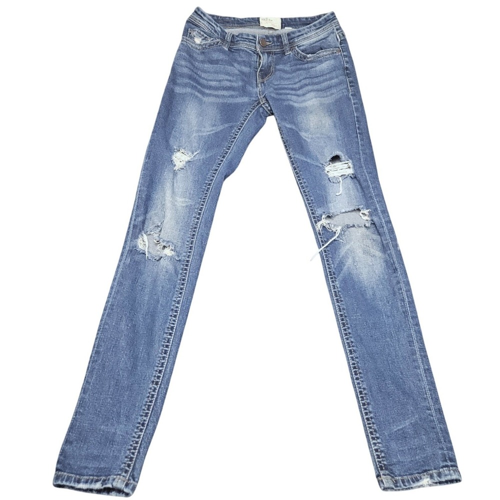 BKE Stella Skinny Jeans Womens 25R Blue Distressed Low Rise Denim Pants